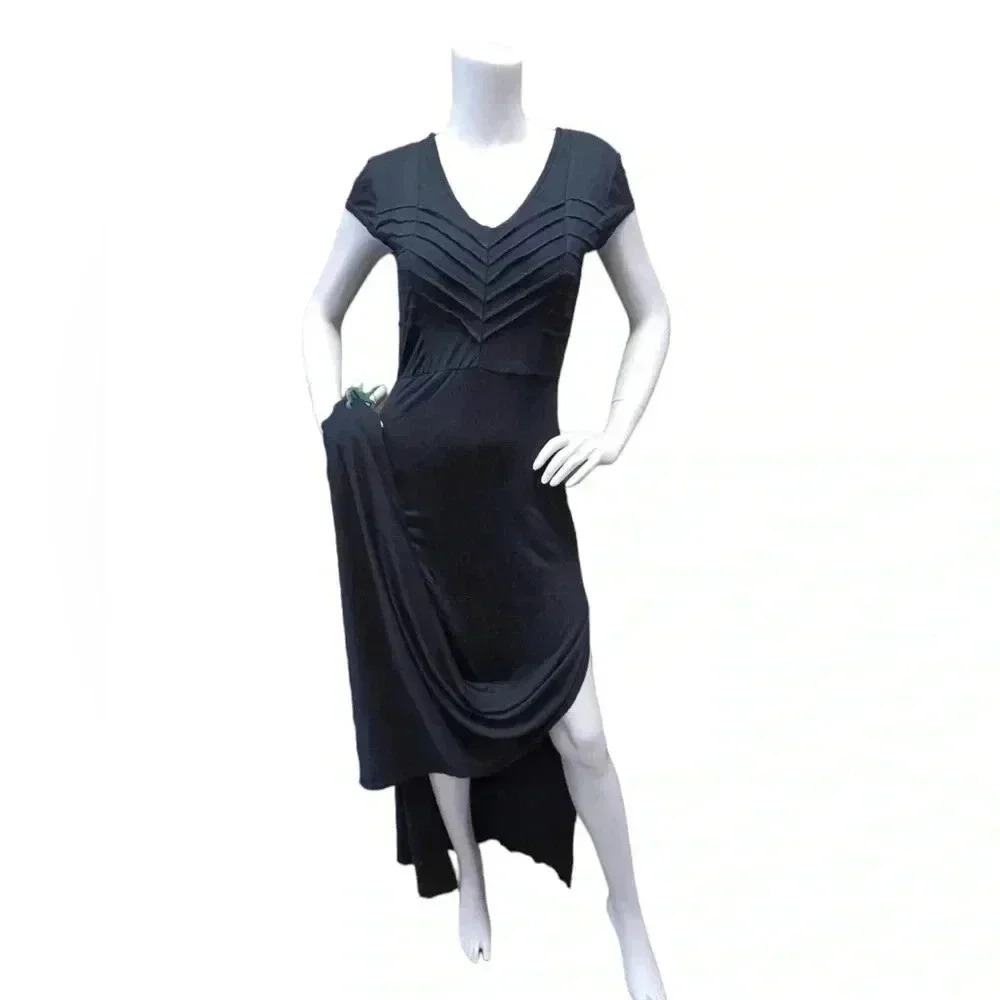 RVCA Black Maxi Short  Sleeve Dress Size Medium